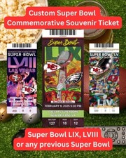Super Bowl Custom Commemorative Souvenir Ticket - Super Bowl Ticket LIX, LVIII