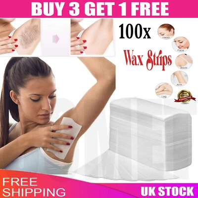 100x Wax Strips Paper Non woven Wax Strip Waxing Strips for Hair Removal Plain