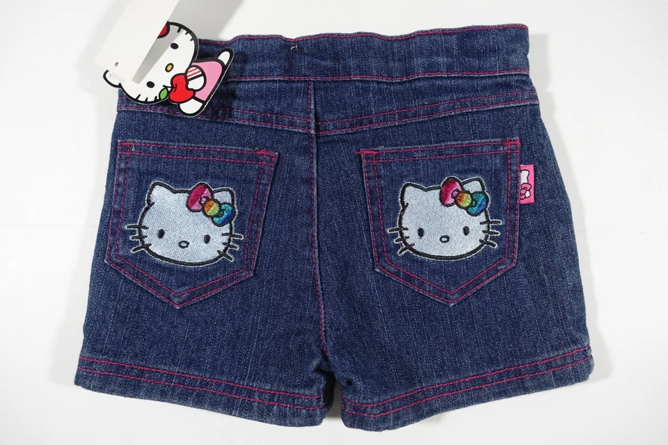 Pantalones Cortos Jeans Hello Kitty Niñas 5 Algodón Poliéster Spandex Cintura Ajustable Foto 4 de 4