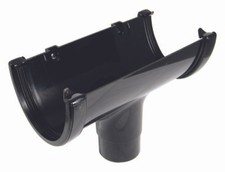 Floplast Guttering ROH1BL 115mm Hi-Cap (Deepflow) - Running Outlet - Black