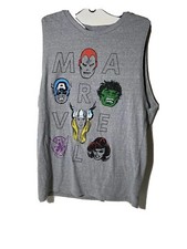 Marvel Avengers Gray Sleeveless, Hulk/Ironman T-Shirt Top Sz Youth M 7/9