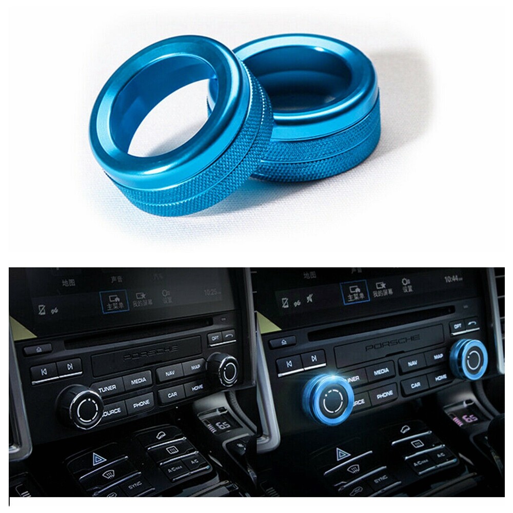 Blau 2PCS Volume Radio Knob Covers für Porsche 911 Cayenne Macan 718 eBay