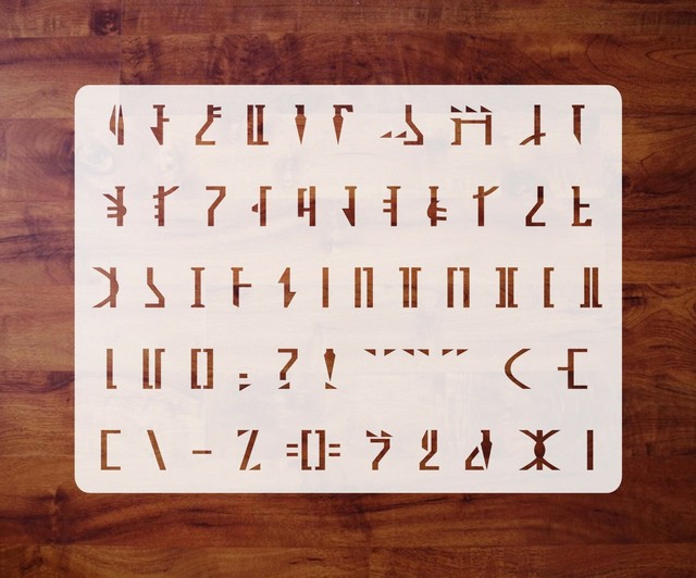 mandalorian script stencil star wars mylar 1 inch letters numbers free