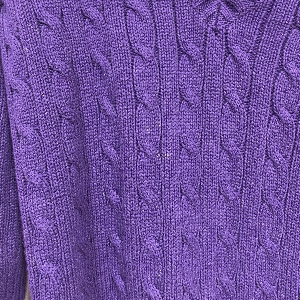Ralph Lauren Sport Womens Medium Sweater Purple Cable Knit