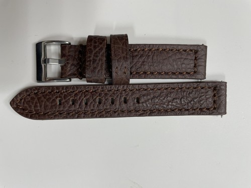 Dark Brown Textured DASSARI Classic Leather Band - Quick Release Strap
