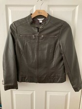 Sale!! Nwt! Stunning Rich Brown Faux Leather Jacket W/gorgeous Details