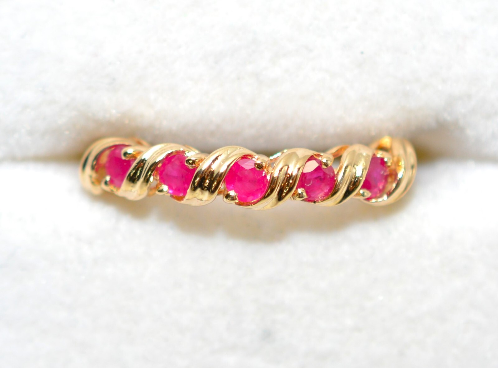 Natural Ruby Ring 14K Solid Gold .35tcw Ruby Band… - image 5