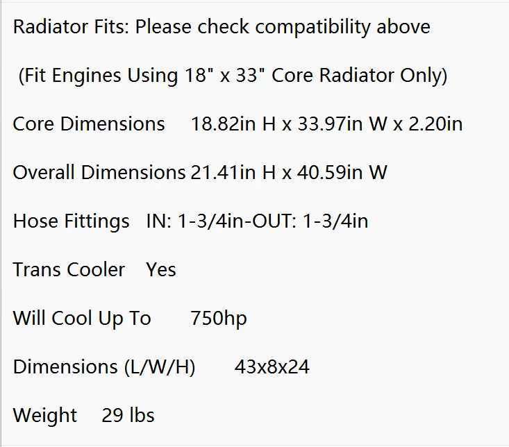RADIATOR 3 ROW FIT 1982-1991 CHEVY GMC PICKUP C/K 10 20 1500 2500 6.2L V8 DIESEL - Imagem 2 de 4