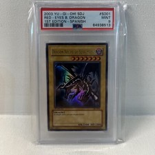 Red-Eyes B. Dragon 1ª Ed BIJ-S001 SDJ-001 Español Yugioh PSA 9 - COMO NUEVO VENDEDOR DE EE. UU.