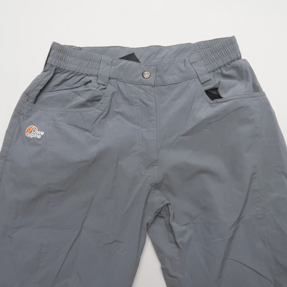Lowe Alpine Womens Hiking Capri Pants Size 8 Grey Elastic Waist Nylon Stretch - Image 3 of 4