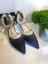 Pearl Ribbon Pointed Toe Ankle Strap Satin High Heels