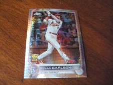 2022 Topps Chrome X-Fractor Dylan Carlson Gold Cup Rookie #158 St Louis Cardinal