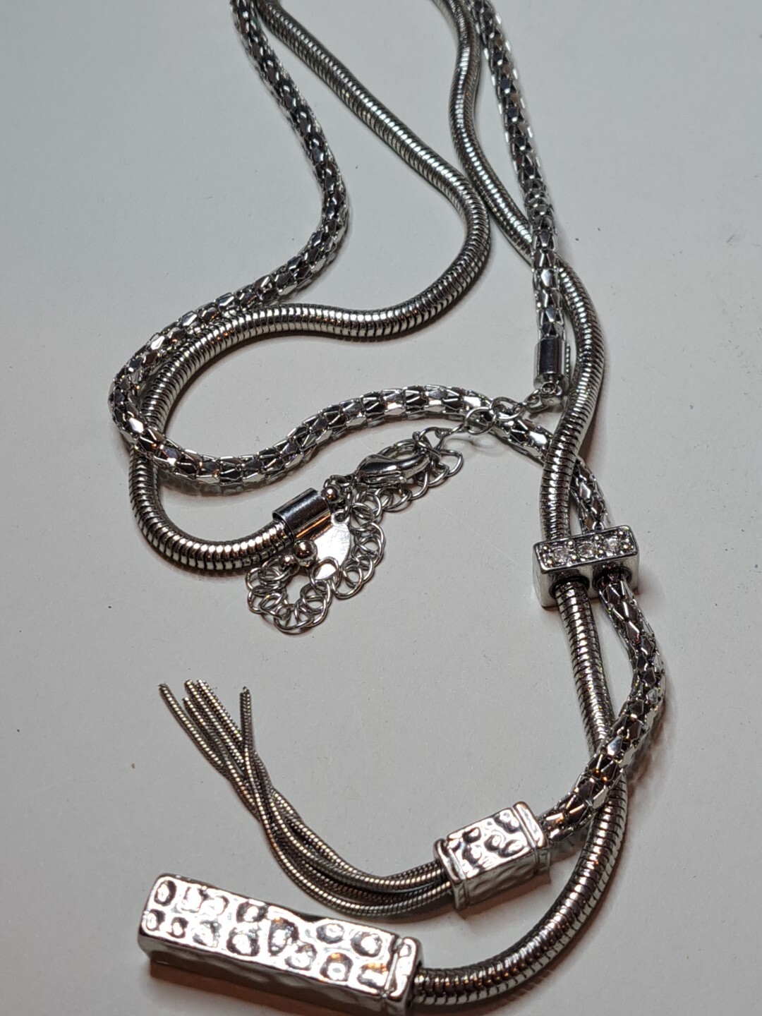 Chico's Silvertone Statement Pendant Ingot Tassel… - image 13