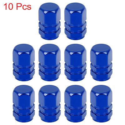 10pcs Navy Blue Tire Stem Valve Caps Car Hexagon Shape Aluminium Alloy Tire Cap
