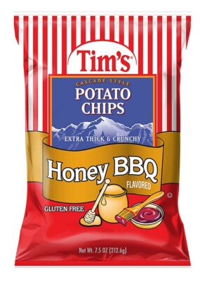 Tim's Tims Honey BBQ Barbecue Extra Thick & Crunchy Potato Chips  7.5 oz New