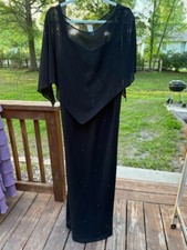 K  Company Black Mother of the Bride Dress 14 Sleeveless w/Cape