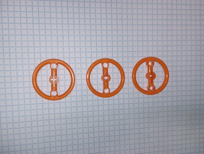 3 Lego part 3736 Steering Pulley Orange, Large Technic Group of 3 WYSIWYG IRL pc