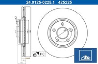 2X Bremsscheibe ATE 24.0125-0225.1 2 Bremsscheiben Vorderachse Vorne FüR Ford