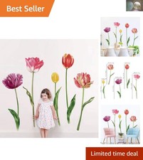 Set of 5 Large Tulip Wall Decals - Beautiful Garden Decor for Living Spaces