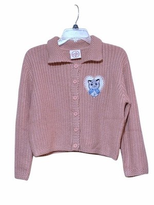 Mischief Made Dreamy Kitten Cardigan M Cat Embroidered Crop Pin Up Rockabilly