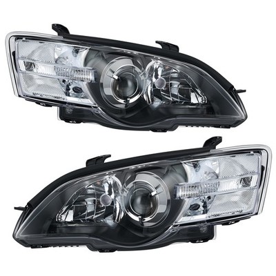 For 2005-2007 Subaru Outback Projector Headlights Pair w/o Bulbs Black & Clear