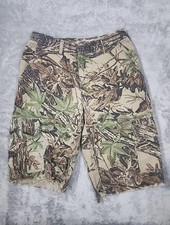 VINTAGE Realtree Camo Cut Off Cargo Shorts Mens 34 Distressed Jorts Gorpcore