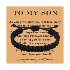 To My Son Bracelet From Mom Dad Grandson Bracelet Birthday Gift Braided