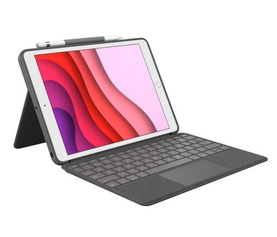 Logitech Combo Touch for iPad (7th and 9th Gen), QWERTY Scandinavian layout