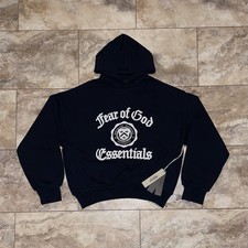 Fear of God Essentials Heavy Fleece Vintage Shrunken Hoodie Black Size Small