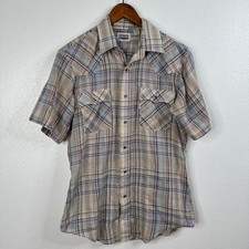 Vintage Levi  s Plaid Lightweight Pearl Snap Short Sleeve Shirt Size Medium