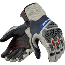 Image of Rev'it Sand 5 Ventilated Motorcycle Motorbike Leather Gloves - Silver / Red