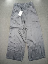 Jaki London Grey Vicose Satin Wide Leg Trousers with Elasticwaist Band  | XS 
