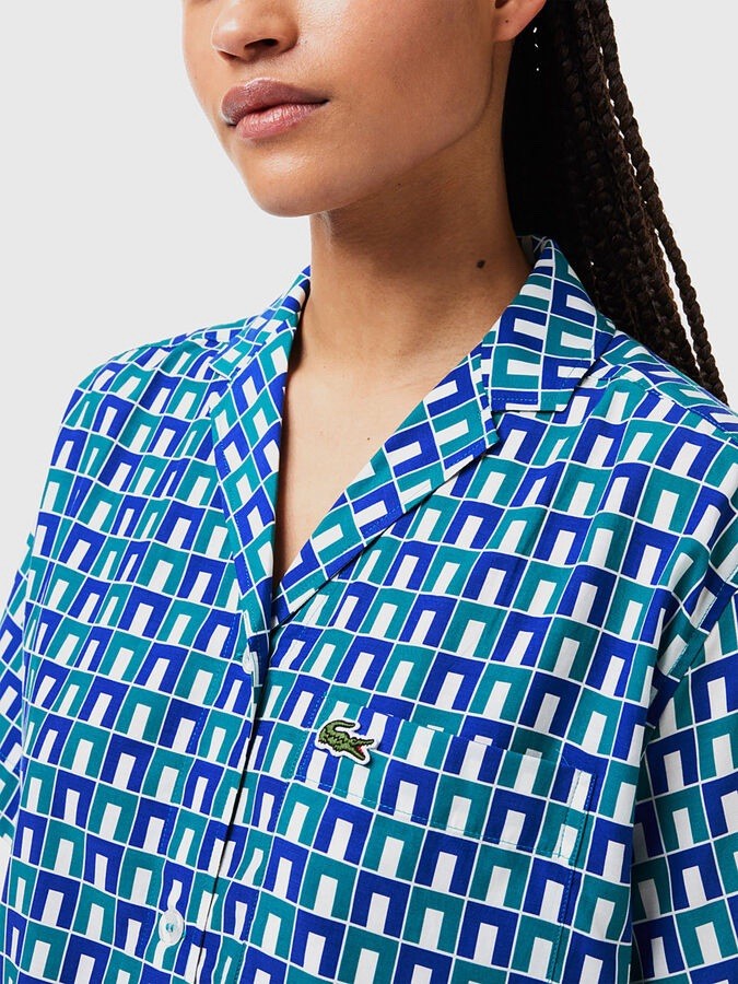 Lacoste Button Down Oversized Monogram Graphic Pr… - image 2