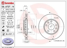 2X 09.A727.11 BREMBO Bremsscheibe für DACIA,NISSAN,RENAULT