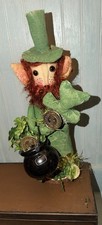 Primitive Folk Art St Patrick’s day Leprechaun Shamrock Doll