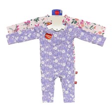 Magnetic Me Baby Coverall Magnetic Closure Floral Sleep  Play 2pk NEWBORN NWT