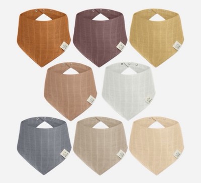 Keababies Lumi Muslin Bandana Bibs (8 Pack)-spice