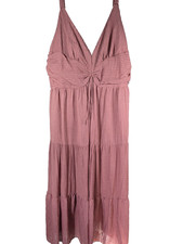 Arula 3X Rose Pink Sleeveless Smocked Tiered Maxi Dress Altar'd State NWT