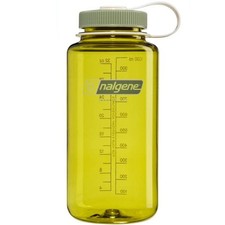 Nalgene Sustain 32oz Wide Mouth Bottle (Endive) Oil Green Cap Recycled BPA-Free