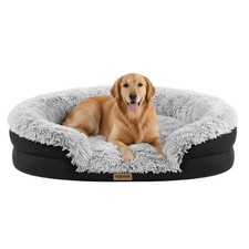 Fluffy Orthopedic Dog Bed for Large Extra Large Dogs, Calming Plush Sofa Be...