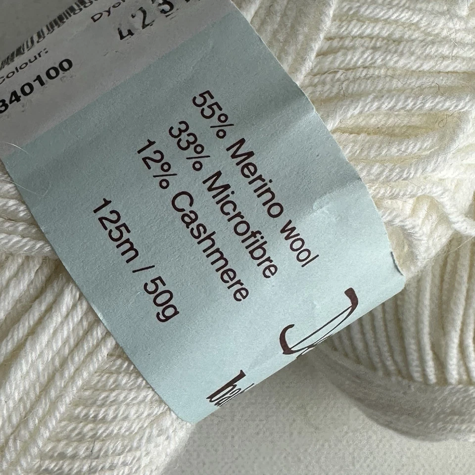 Debbie Bliss Baby Cashmerino Blanco Lana Merino Cachemira Lote De 2 Foto 4 de 4