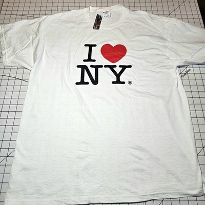 NWT I Heart NY T-Shirt XL White New York City Unisex Jerzees Classic Fit Love