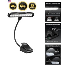 Music Stand Light Clip-on Piano Lamp Rechargeable Book Light, 10 LED  Adjust...