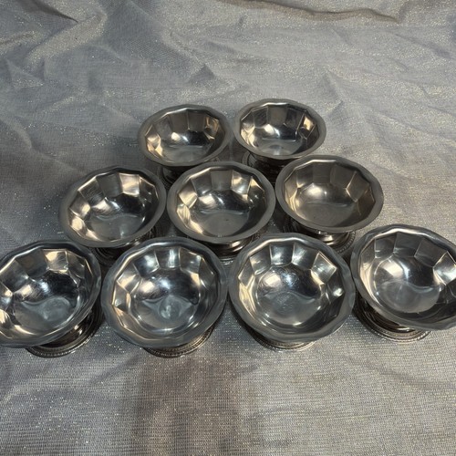 Vintage 18-8 Stainless Steel Ice Cream Dishes - Set Of 9 Made In Japan