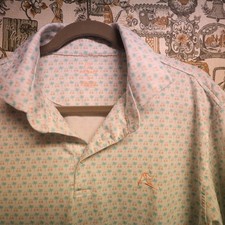 Rhoback Men  s Performance Polo  The Koopa  Palm Tree Golf Cart Size Large L
