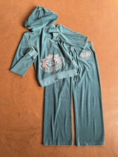 Vintage Y2K Juicy Couture Velour Tracksuit Set Hoodie Size L Pants Size M