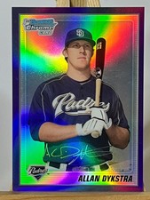 Allan Dykstra 2010 Bowman Chrome  PURPLE #d /999 Prospect San Diego Padres