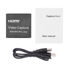 1080P Video Capture Card 4K Screen Record Game Streamer Device MIC R/L Loop