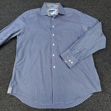 Roar Shirt Mens XL Blue White Striped Non Iro...