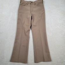 Vintage 70's 80's Levi's 517 Polyester Pants Tan Beige Size 30x28